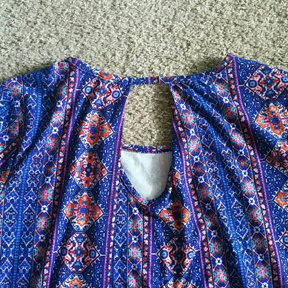 Blue Patterned Swing Dress - Picture 4 of 4